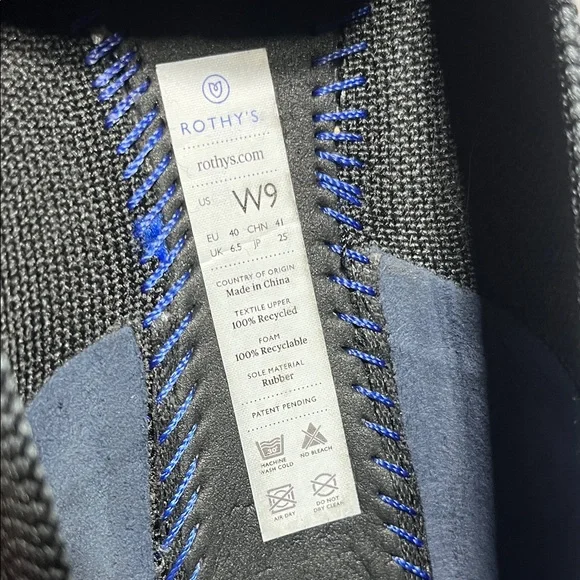 Rothy's Charcoal Black Slip-Ons womens size 9 - Picture 12 of 12